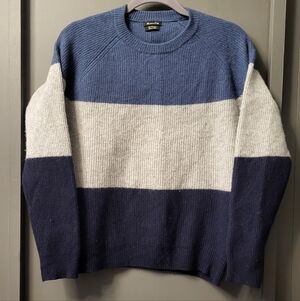 Massino DuttiMen's L Blue and Grey Crewneck Sweater